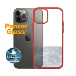 Kaitseümbris ClearCase, Apple iPhone 12 / 12 Pro, klaasist tagaküljega, punane / läbipaistev, PanzerGlass