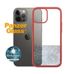 Kaitseümbris ClearCase, Apple iPhone 12 Pro Max, klaasist tagaküljega, punane / läbipaistev, PanzerGlass