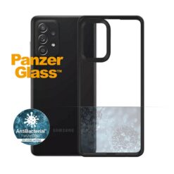 Kaitseümbris ClearCase, Samsung Galaxy A52 / A52 5G / A52s 5G, klaasist tagaküljega, läbipaistev musta äärega, PanzerGlass