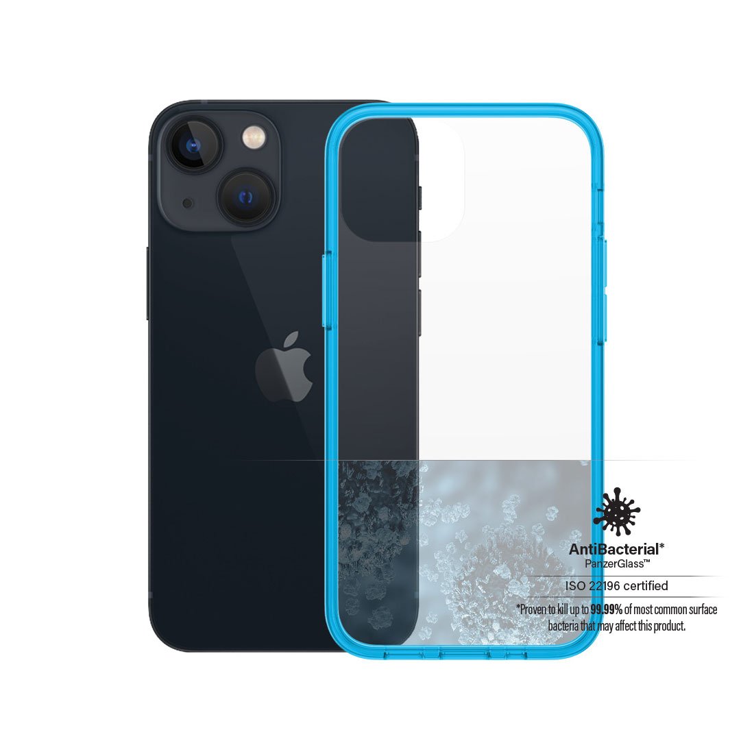 Kaitseümbris ClearCaseColor, Apple iPhone 13 mini, klaasist tagaküljega, sinine / läbipaistev, PanzerGlass