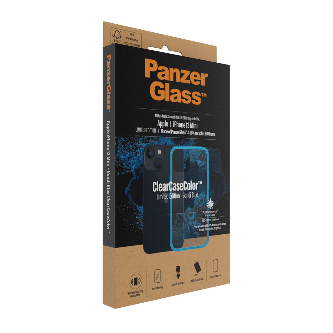Kaitseümbris ClearCaseColor, Apple iPhone 13 mini, klaasist tagaküljega, sinine / läbipaistev, PanzerGlass - Image 4
