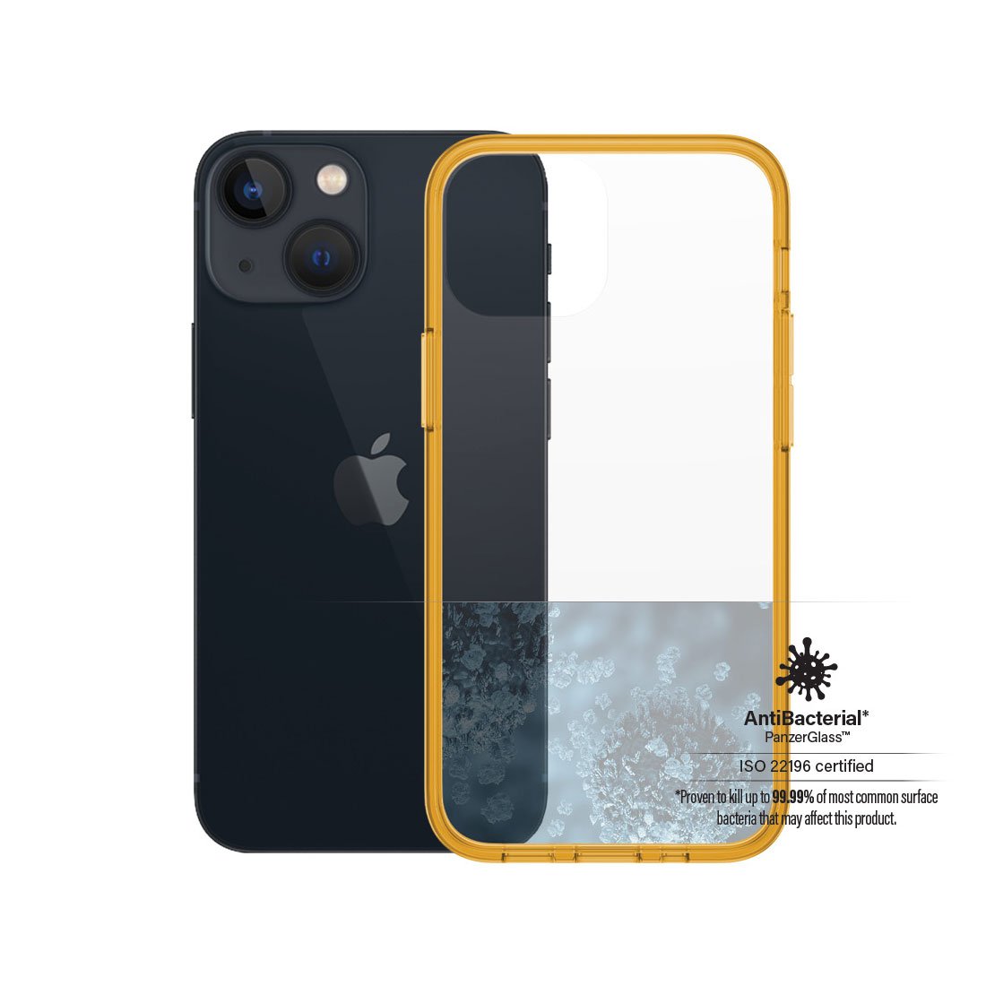 Kaitseümbris ClearCaseColor, Apple iPhone 13 mini, klaasist tagaküljega, oranž / läbipaistev, PanzerGlass