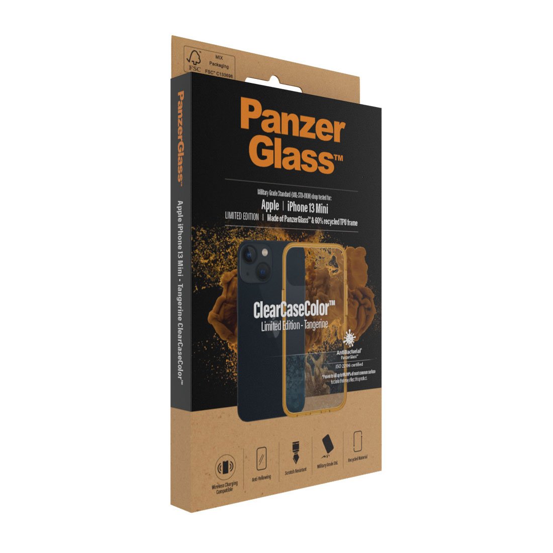 Kaitseümbris ClearCaseColor, Apple iPhone 13 mini, klaasist tagaküljega, oranž / läbipaistev, PanzerGlass - Image 4