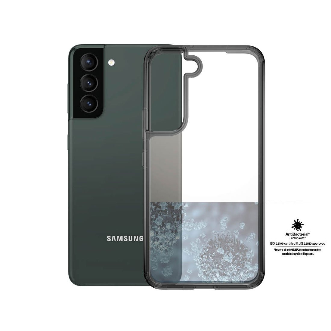 Kaitseümbris HardCase, Samsung Galaxy S22+ 5G, läbipaistev musta äärega, PanzerGlass