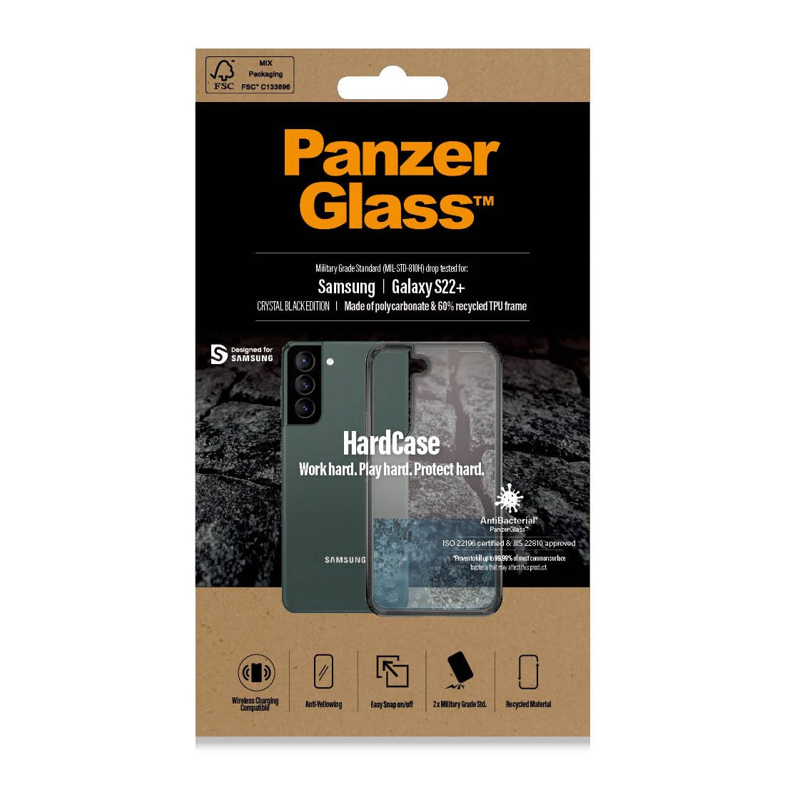 Kaitseümbris HardCase, Samsung Galaxy S22+ 5G, läbipaistev musta äärega, PanzerGlass - Image 2