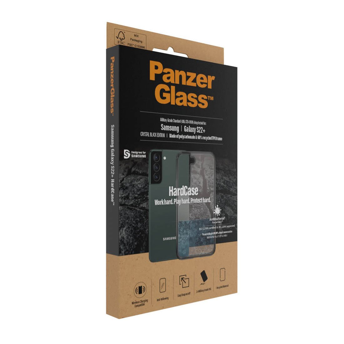 Kaitseümbris HardCase, Samsung Galaxy S22+ 5G, läbipaistev musta äärega, PanzerGlass - Image 4