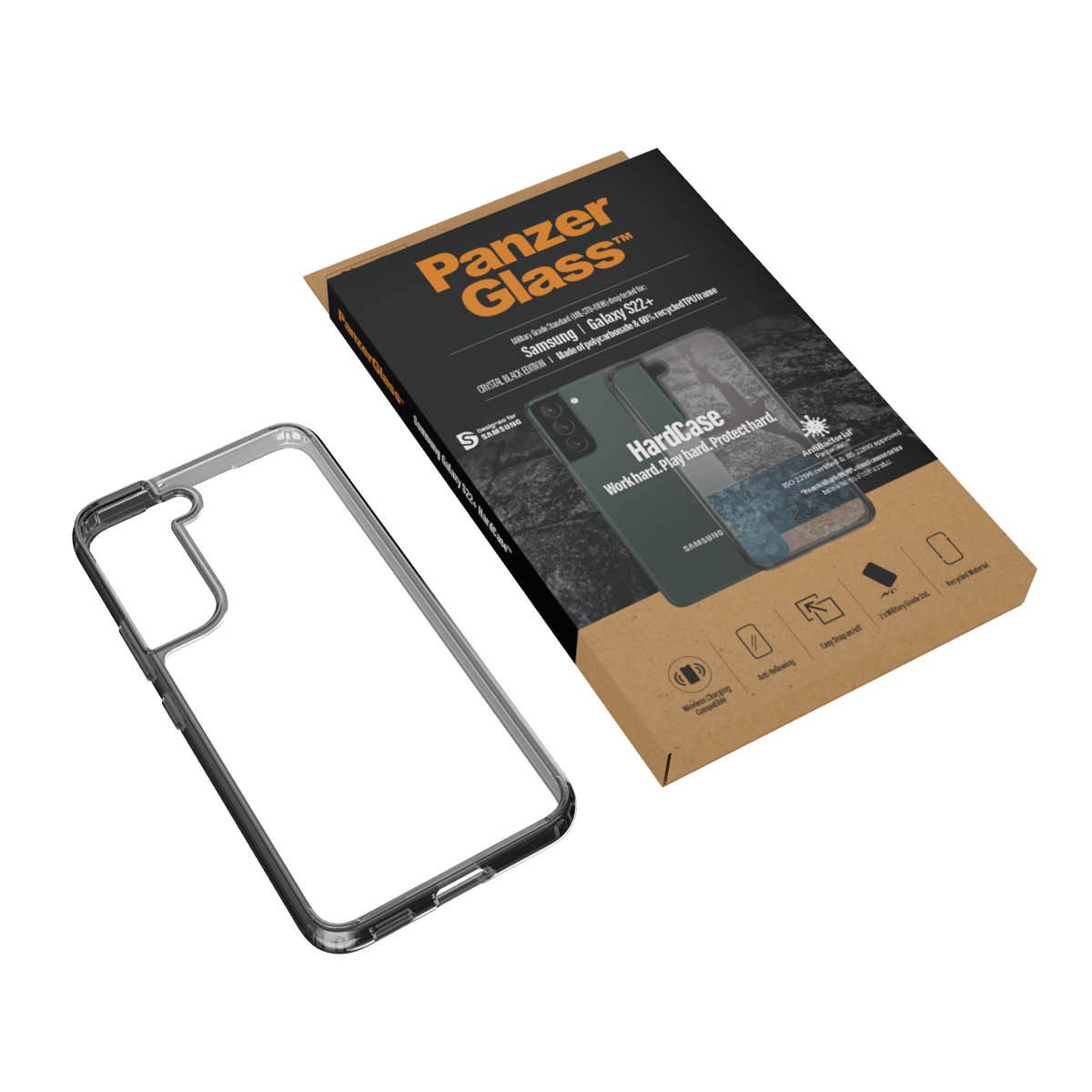 Kaitseümbris HardCase, Samsung Galaxy S22+ 5G, läbipaistev musta äärega, PanzerGlass - Image 5