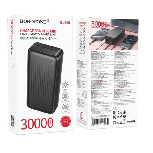 Väline aku Power Bank Borofone BJ80B 22.5W 30000mAh must - Image 4