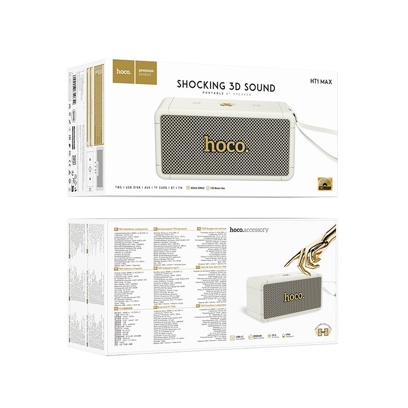 Bluetooth kaasaskantav kõlar Hoco HT1 Max valge - Image 2