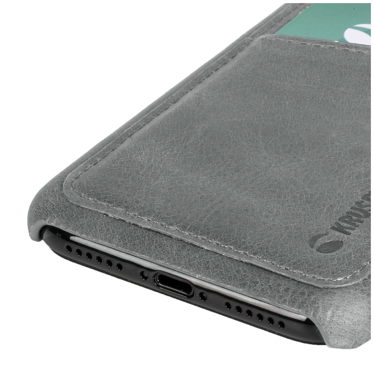 Kaitseümbris kahe kaarditaskuga Sunne, Apple iPhone XR, naturaalsest nahast, hall, Krusell - Image 6