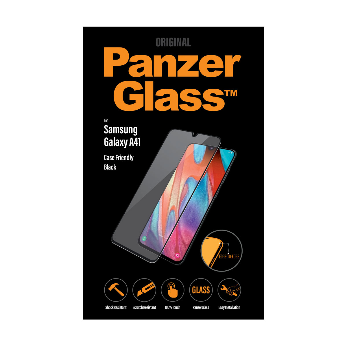 Ekraanikaitseklaas Samsung Galaxy A41, ümbrisesõbralik, musta äärega, PanzerGlass - Image 2
