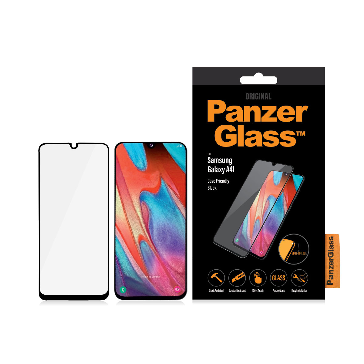 Ekraanikaitseklaas Samsung Galaxy A41, ümbrisesõbralik, musta äärega, PanzerGlass - Image 3