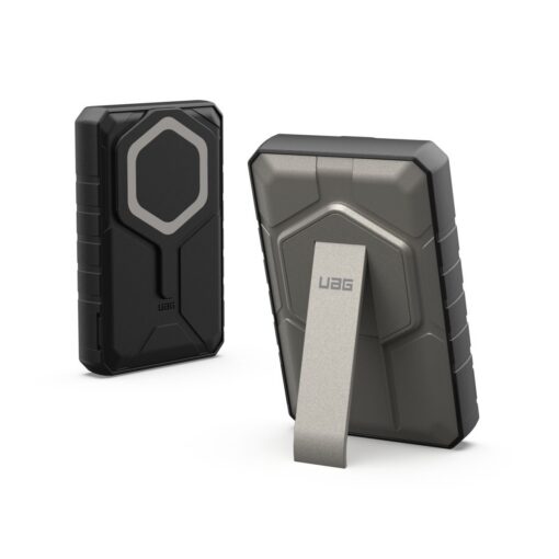 Akupank juhtmevaba laadimisega + USB-C ja USB-A pesaga, 10.000 mAh, 20W, must/titaan, MagSafe ühilduv, tugijalaga, Urban Armor Gear (UAG) - Image 10