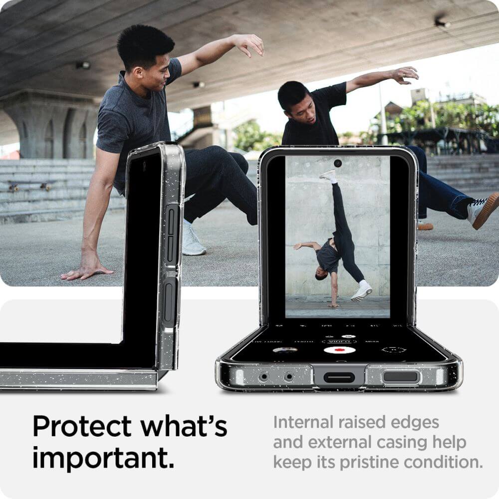 Kaitseümbris AirSkin Glitter, Samsung Galaxy Z Flip5, läbipaistev sädelusega, Spigen - Image 8