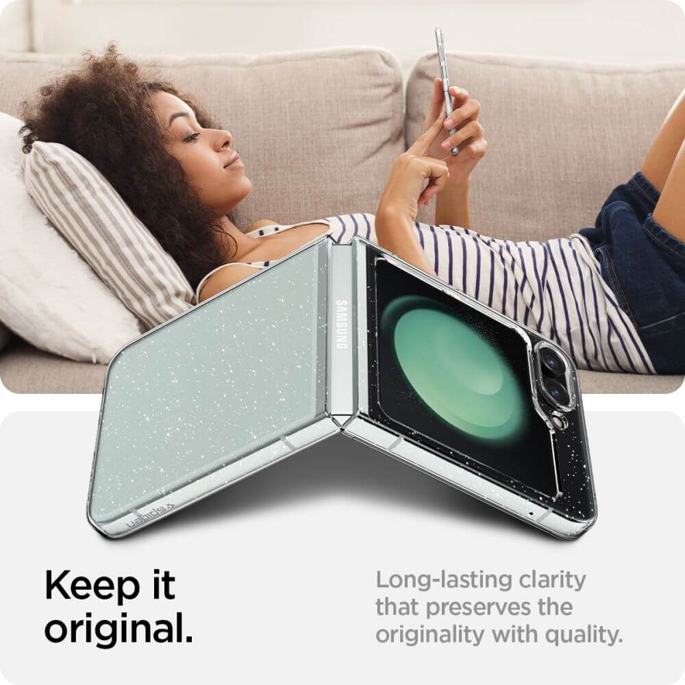 Kaitseümbris AirSkin Glitter, Samsung Galaxy Z Flip5, läbipaistev sädelusega, Spigen - Image 9