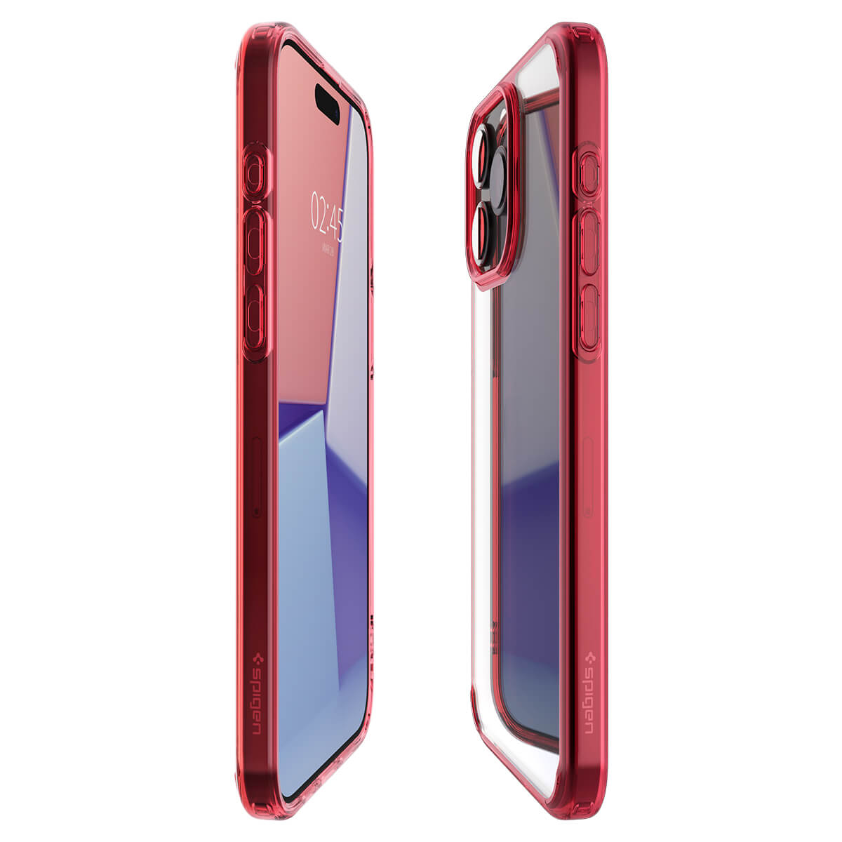 Kaitseümbris Ultra Hybrid, Apple iPhone 15 Pro, läbipaistev punase äärega, Spigen - Image 9