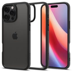 Kaitseümbris Ultra Hybrid, Apple iPhone 16 Pro, läbipaistev musta äärega, Spigen