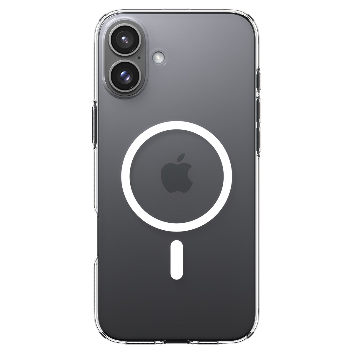 Kaitseümbris Liquid Crystal (MagFit), Apple iPhone 16, läbipaistev valge MagSafe ringiga, Spigen - Image 2