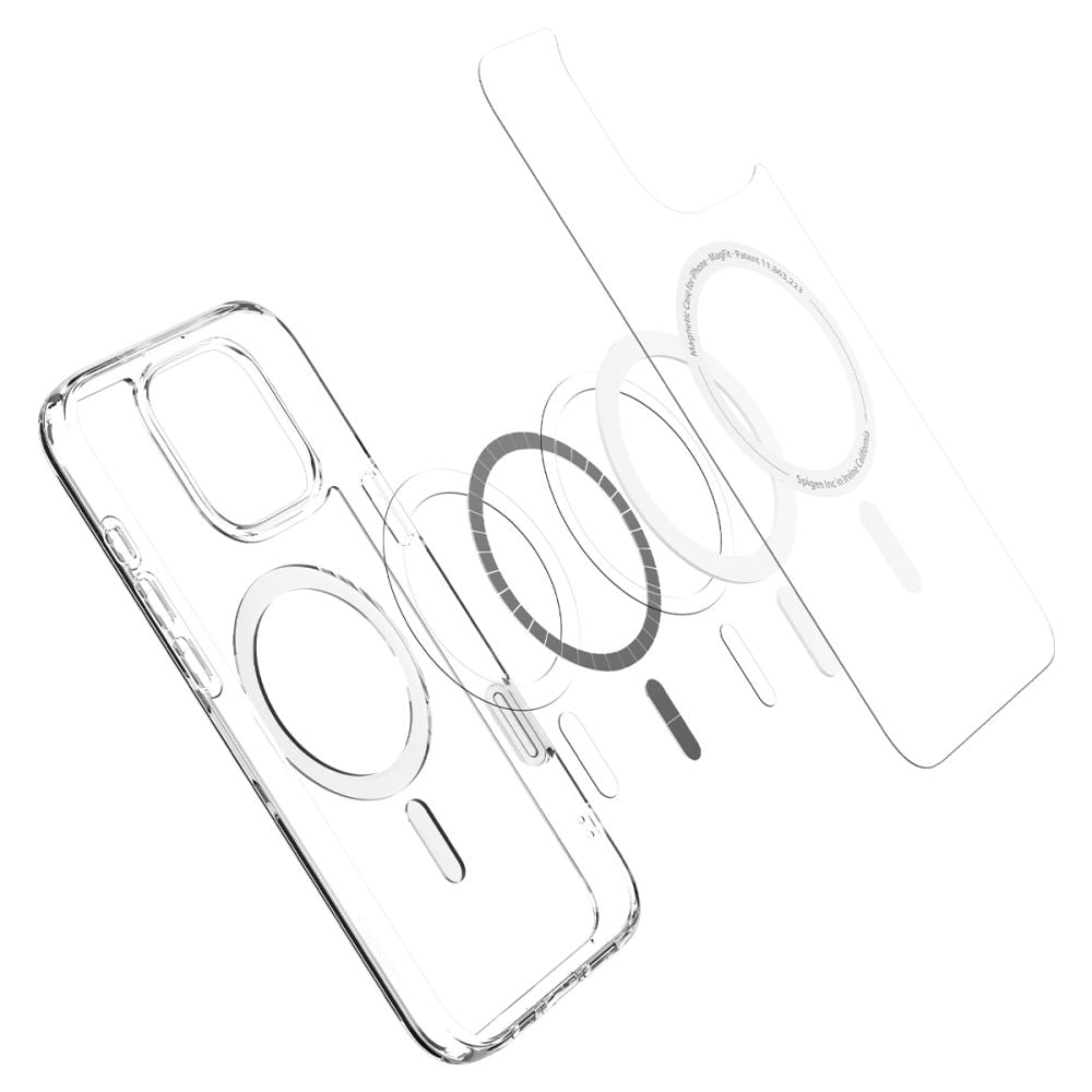 Kaitseümbris Ultra Hybrid T (MagFit + Camera Control), Apple iPhone 16 Pro Max, läbipaistev valge MagSafe ringiga, kaamera nupuga, Spigen - Image 6