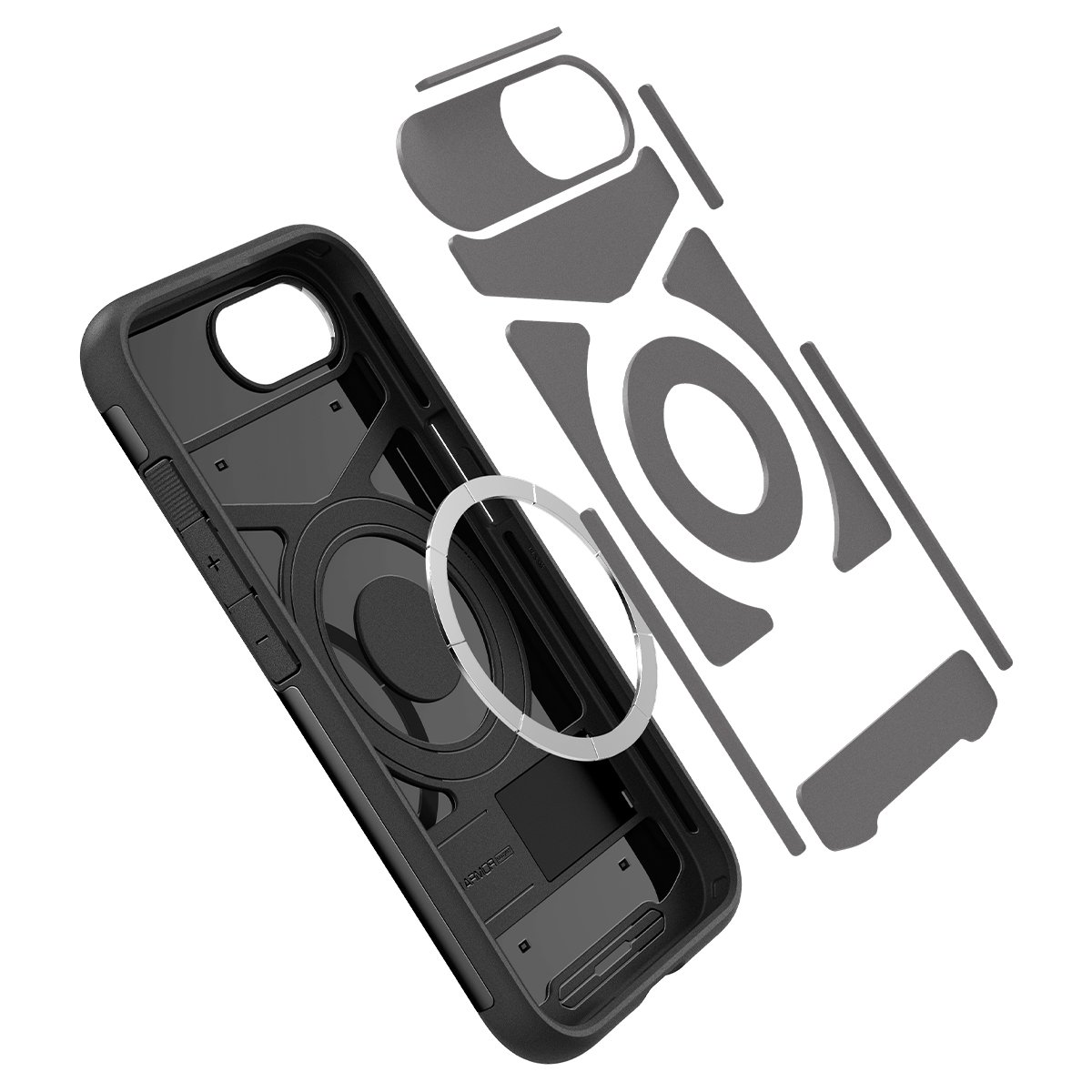 Kaitseümbris Slim Armor (MagFit), Apple iPhone 16e, must, tugijalaga, MagSafe, Spigen - Image 9