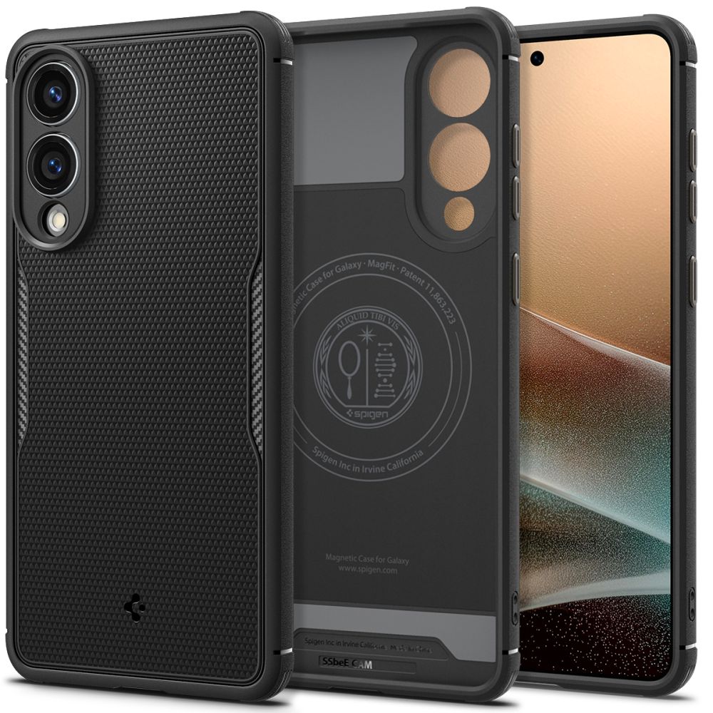 Kaitseümbris Core Armor (MagFit), Samsung Galaxy S25 Edge, must, Qi2/MagSafe toega, Spigen