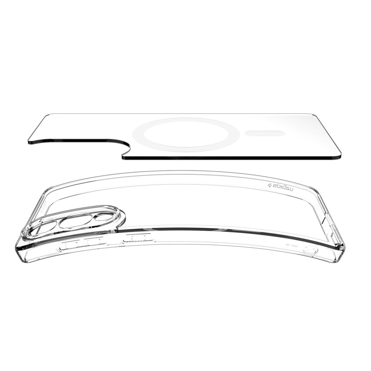 Kaitseümbris Ultra Hybrid (MagFit), Samsung Galaxy S25 Edge, läbipaistev valge Qi2/MagSafe ringiga, Spigen - Image 6