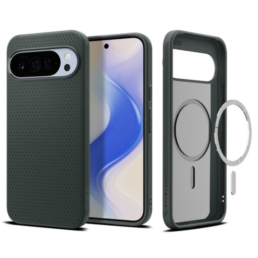 Kaitseümbris Liquid Air (MagFit), Google Pixel 10 Pro XL, tumeroheline, Qi2/MagSafe ühilduv, Spigen