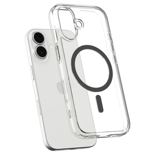 Kaitseümbris Ultra Hybrid (MagFit), Apple iPhone 17, läbipaistev tumehalli MagSafe ringiga, Spigen - Image 5