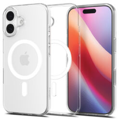 Kaitseümbris Liquid Crystal (MagFit), Apple iPhone 17, läbipaistev valge MagSafe ringiga, Spigen