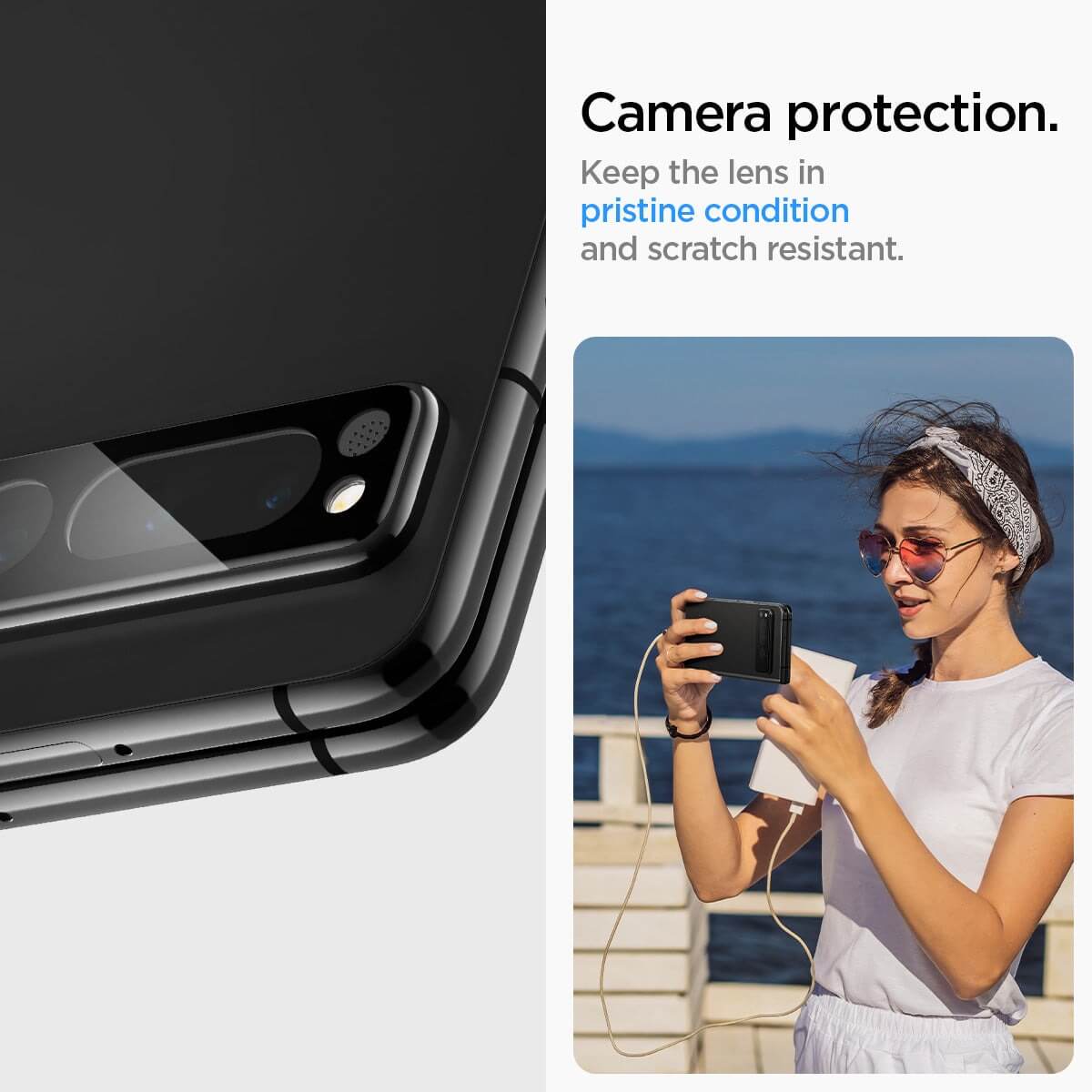 Tagakaamerate kaitseklaas EZ Fit Optik Lens Protector, Google Pixel Fold, komplektis 2tk, must, Spigen - Image 11