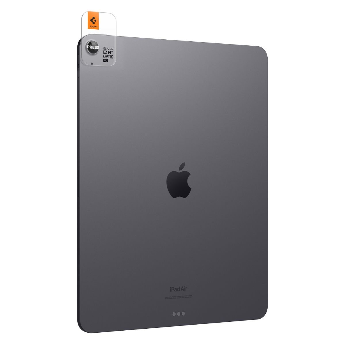 Tagakaamera kaitseklaas EZ Fit Optik Pro, Apple iPad Air 11" (2025/2024) / iPad Air 13" (2025/2024), komplektis 2tk, läbipaistev tumehalli äärega, Spigen - Image 2