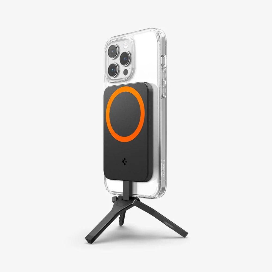 Telefonialus Magnetic Tripod MagFit+, must, MagSafe magnetkinnitusega, S319, Spigen