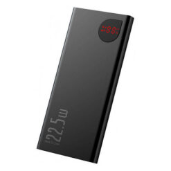 Akupank 2x USB + USB-C pesaga, 10.000 mAh, 22.5W, õhuke, metallist korpus, must, Baseus