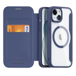 Kaitseümbris kaanega Skin X Pro MagSafe, Apple iPhone 15, sinine, Dux Ducis