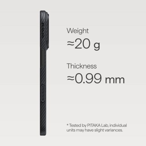 Kaitseümbris Ultra-Slim, Apple iPhone 17 Pro, must/hall, üliõhuke, MagSafe ühilduv, Pitaka - Image 3