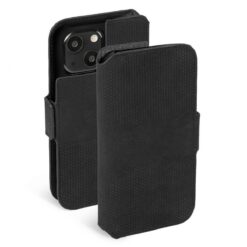 Kaitseümbris kaanega Leather PhoneWallet, Apple iPhone 13 mini, naturaalsest nahast, must, Krusell