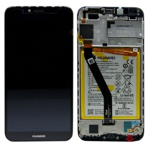 LCD screen Huawei Y6 2018/Y6 Prime 2018 with touch screen with frame and battery Black original (service pack)