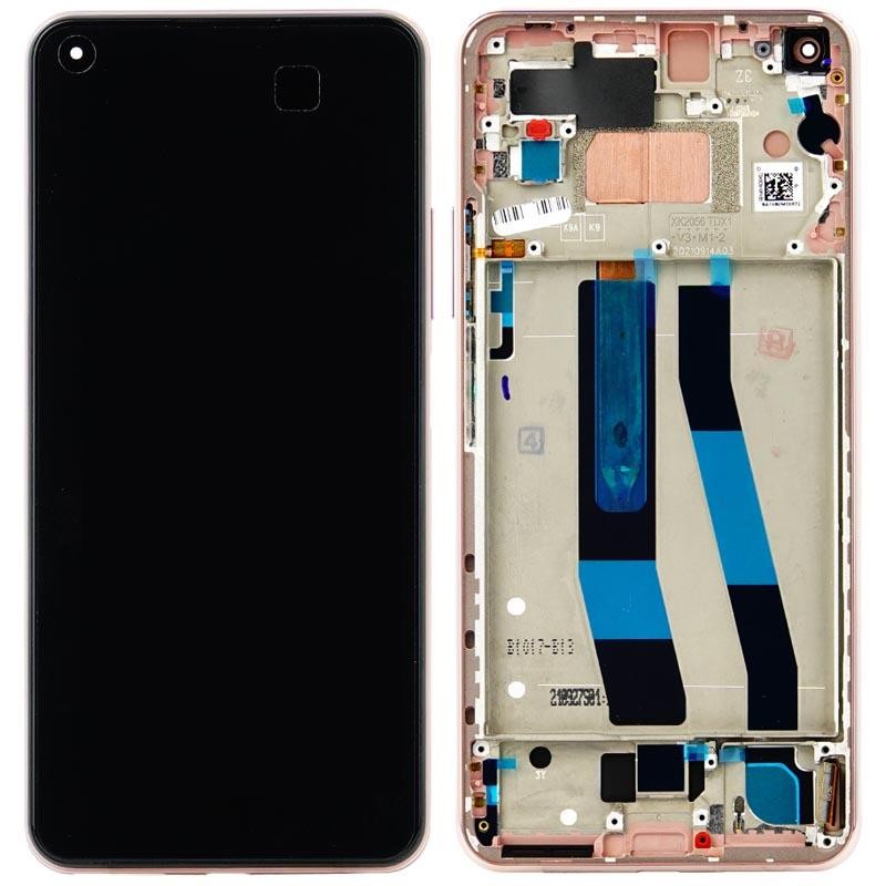 LCD screen Xiaomi 11 Lite 5G NE with touch screen with frame Pink original (service pack)