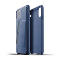 Kaitseümbris kaarditaskuga Apple iPhone 11 Pro Max, naturaalsest nahast, sinine, Mujjo