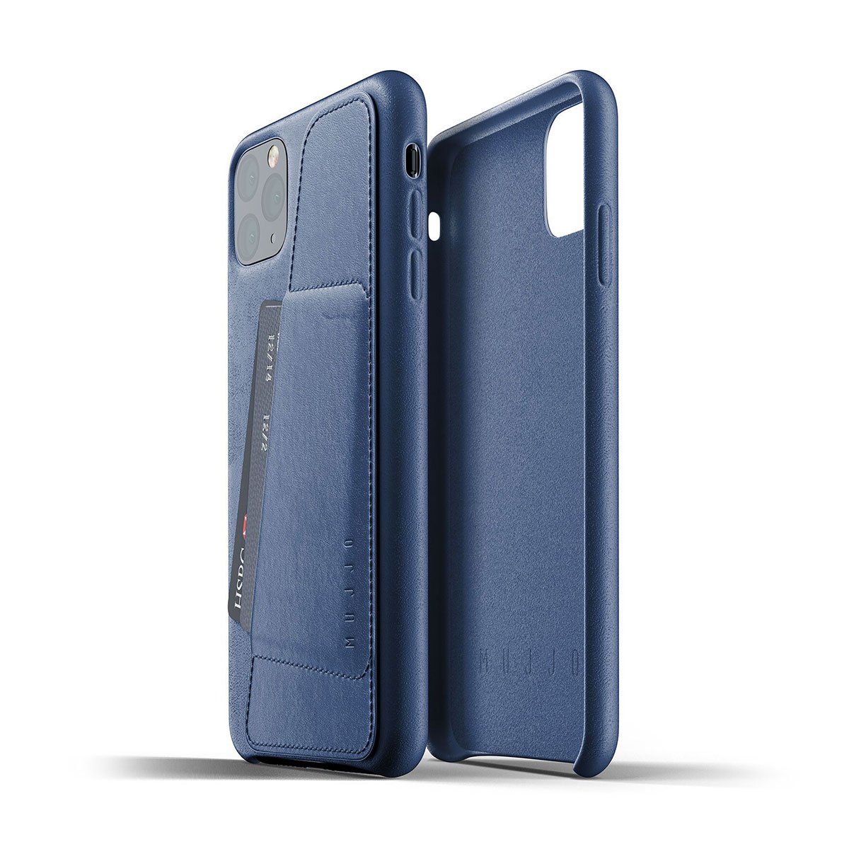 Kaitseümbris kaarditaskuga Apple iPhone 11 Pro Max, naturaalsest nahast, sinine, Mujjo