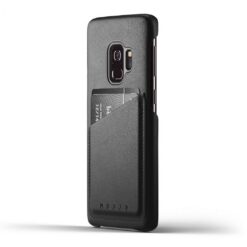 Kaitseümbris kaarditaskuga Samsung Galaxy S9, naturaalsest nahast, must, Mujjo