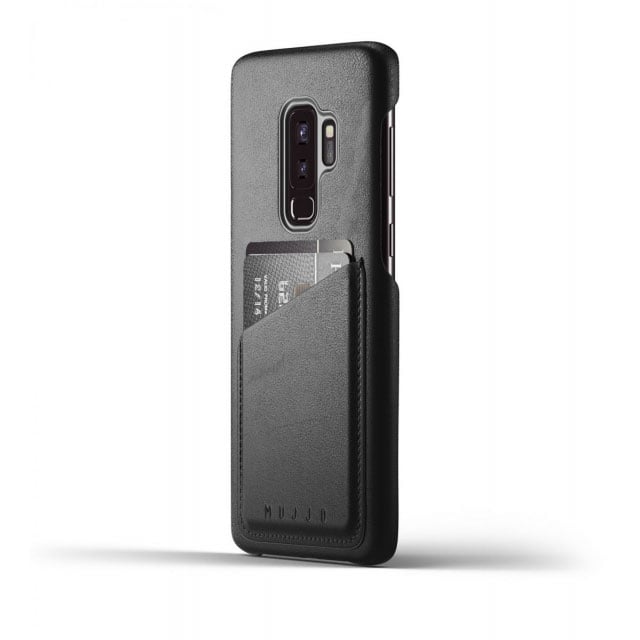Kaitseümbris kaarditaskuga Samsung Galaxy S9+, naturaalsest nahast, must, Mujjo