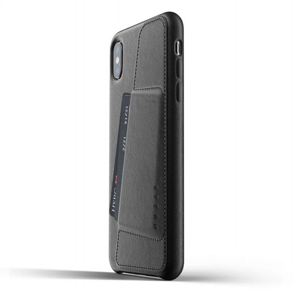 Kaitseümbris kaarditaskuga Apple iPhone Xs Max, naturaalsest nahast, must, Mujjo