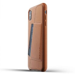 Kaitseümbris kaarditaskuga Apple iPhone Xs Max, naturaalsest nahast, helepruun, Mujjo