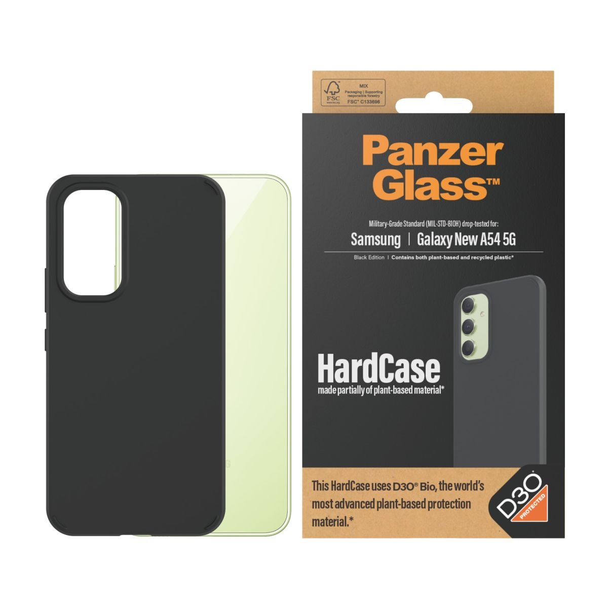 Kaitseümbris HardCase D3O, Samsung Galaxy A55 5G, must, PanzerGlass - Image 2