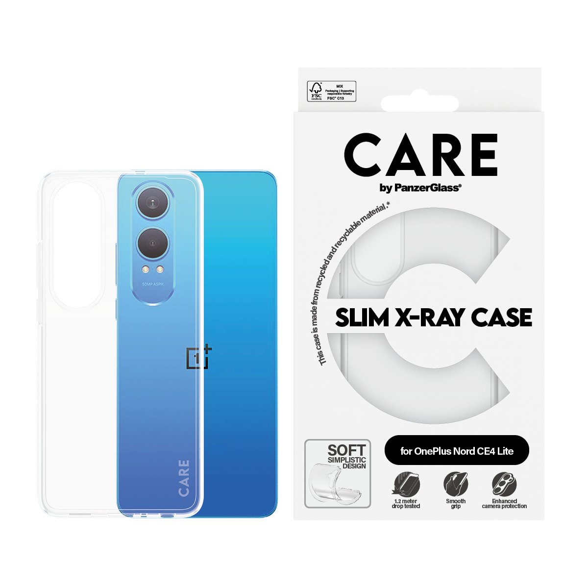 Kaitseümbris Slim X-Ray, OnePlus Nord CE4 Lite, läbipaistev, CARE by PanzerGlass - Image 2