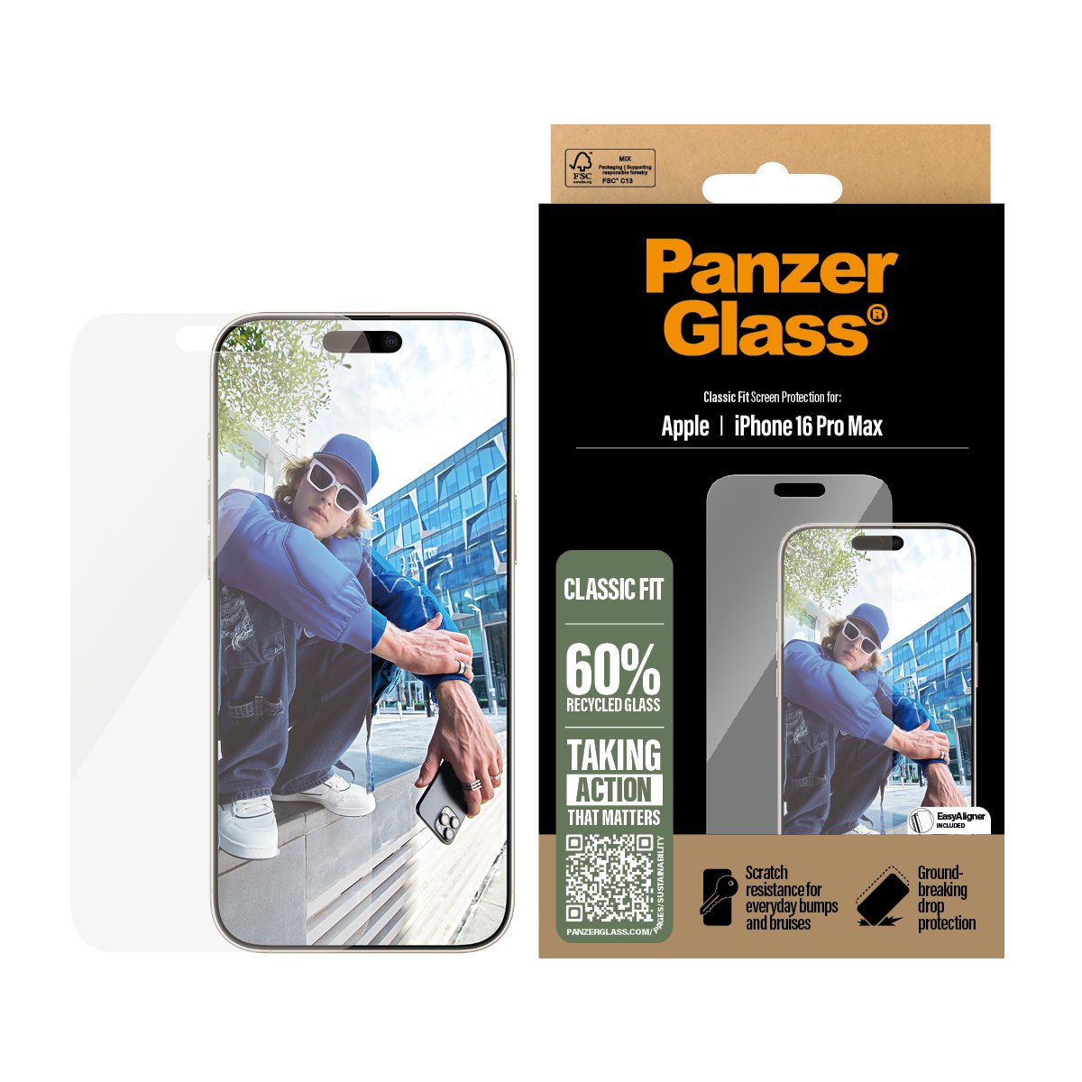 Kaitseklaas Apple iPhone 16 Pro Max, Classic Fit, PanzerGlass - Image 2