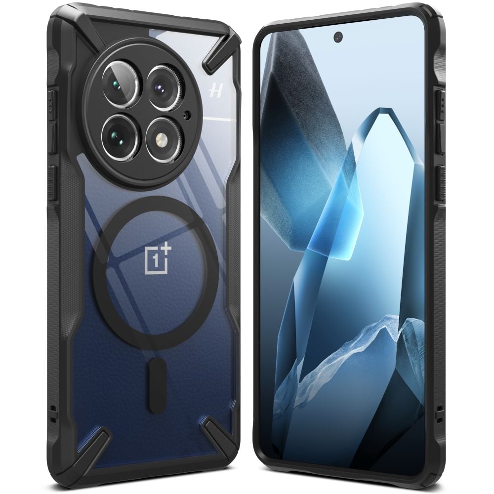 Kaitseümbris Fusion X Magnetic, OnePlus 13, läbipaistev musta ääre ja MagSafe ringiga, Ringke