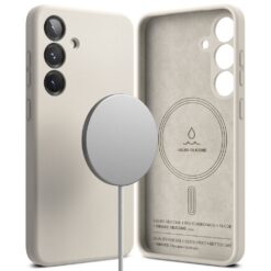 Kaitseümbris Silicone Magnetic, Samsung Galaxy S25+, helebeež, MagSafe ühilduv, Ringke