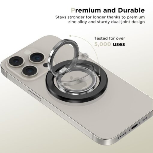 Telefoni sõrmerõngas / tugijalg MagSafe Phone Ring, must, MagSafe magnetkinnitusega, Tech-Protect - Image 2